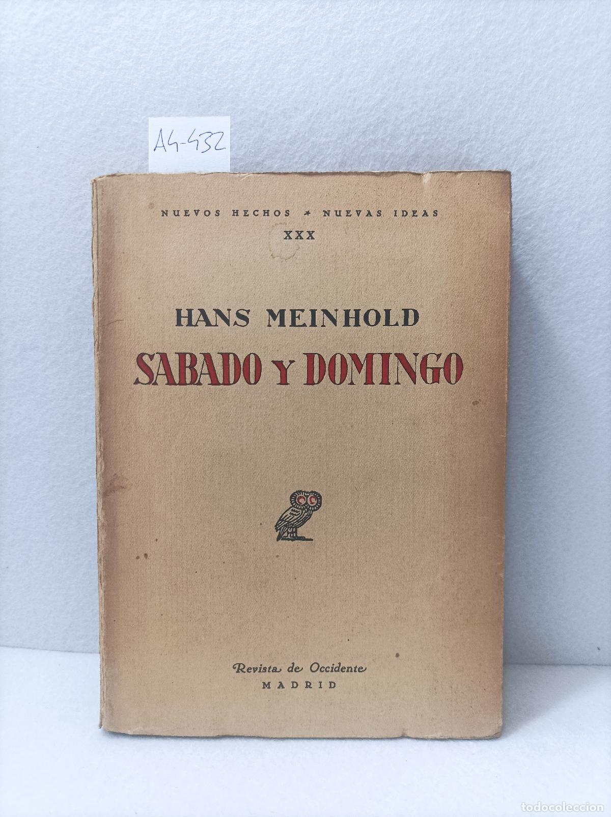 Libros: MEINHOLD, Hans: - S&aacute;bado y domingo. - Foto 1
