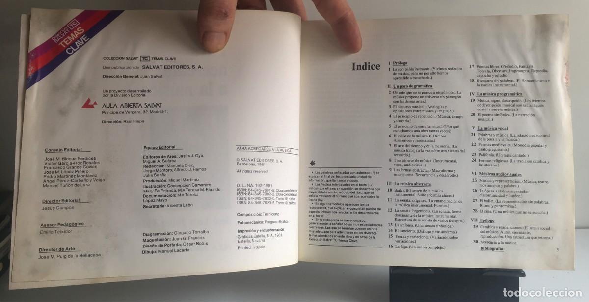 Libros: PARA ACERCARSE A LA M&Uacute;SICA - Salvat Temas Clave 19 - Foto 2