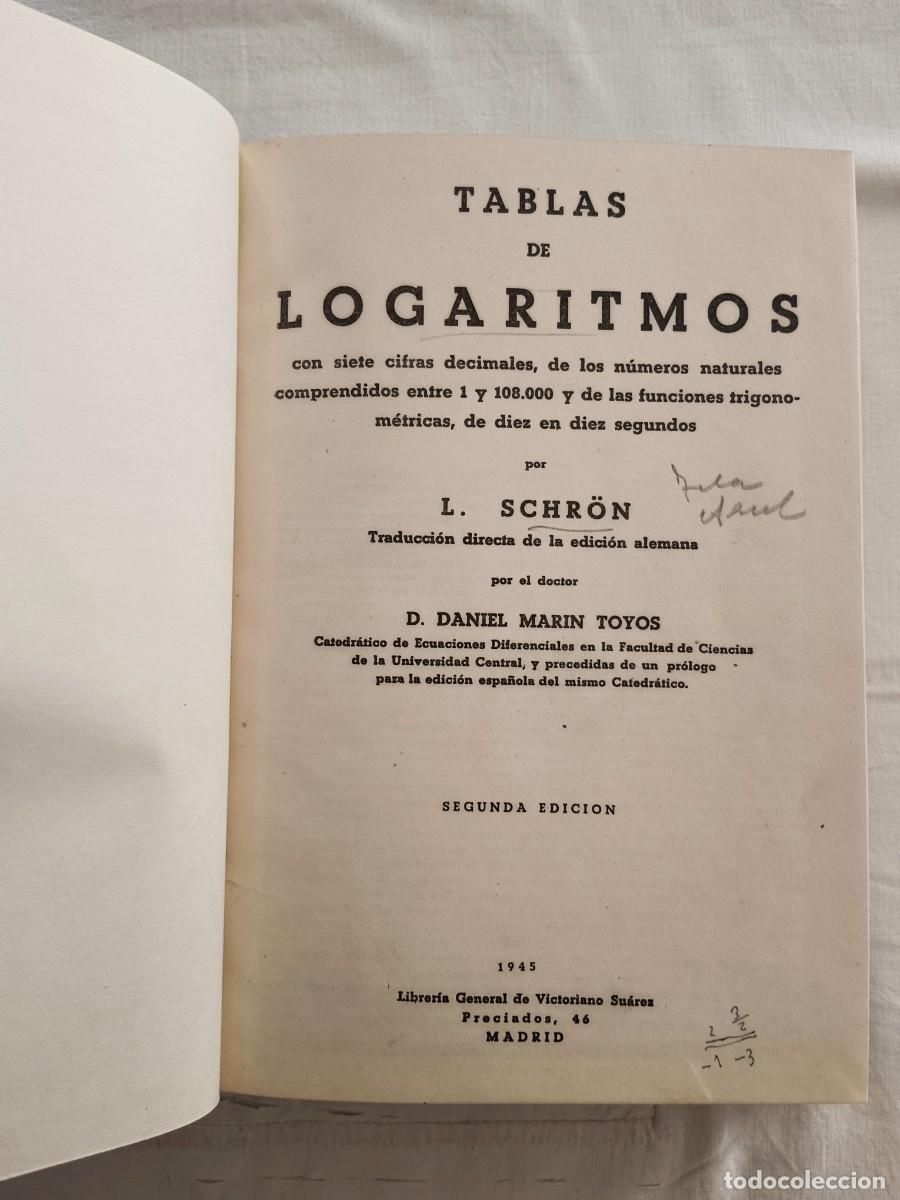 Libros: TABLA DE LOGARITMOS - L. Schr&ouml;n - Foto 2