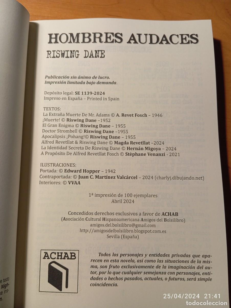 Libros: HOMBRES AUDACES - RISWING DANE - ACHAB 2024 - 1&ordf; EDICI&Oacute;N - NUEVO - Foto 7
