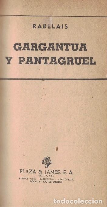 Libros: GARGANTUA Y PANTAGRUEL. - Rabelais. - Foto 1