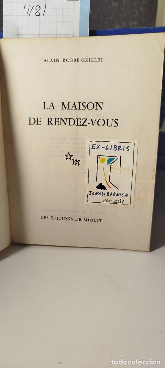 Libros: LA MAISON DE RENDEZ-VOUS. ROMAN (Alain Robbe Grillet) - Foto 2