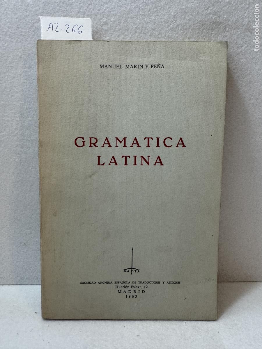 Libros: MAR&Iacute;N y PE&Ntilde;A, Manuel: - Gram&aacute;tica latina. - Foto 2