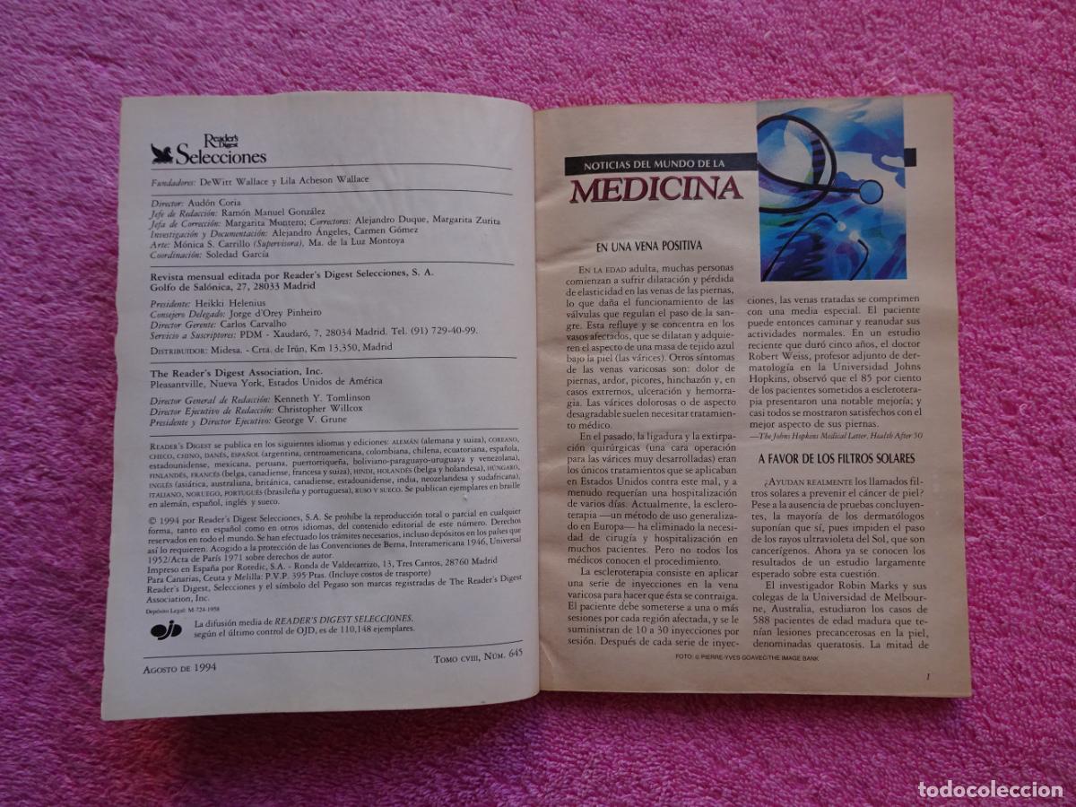 Libros: cuando obedecer una corazonada selecciones agosto 1994 readers digest - Foto 2