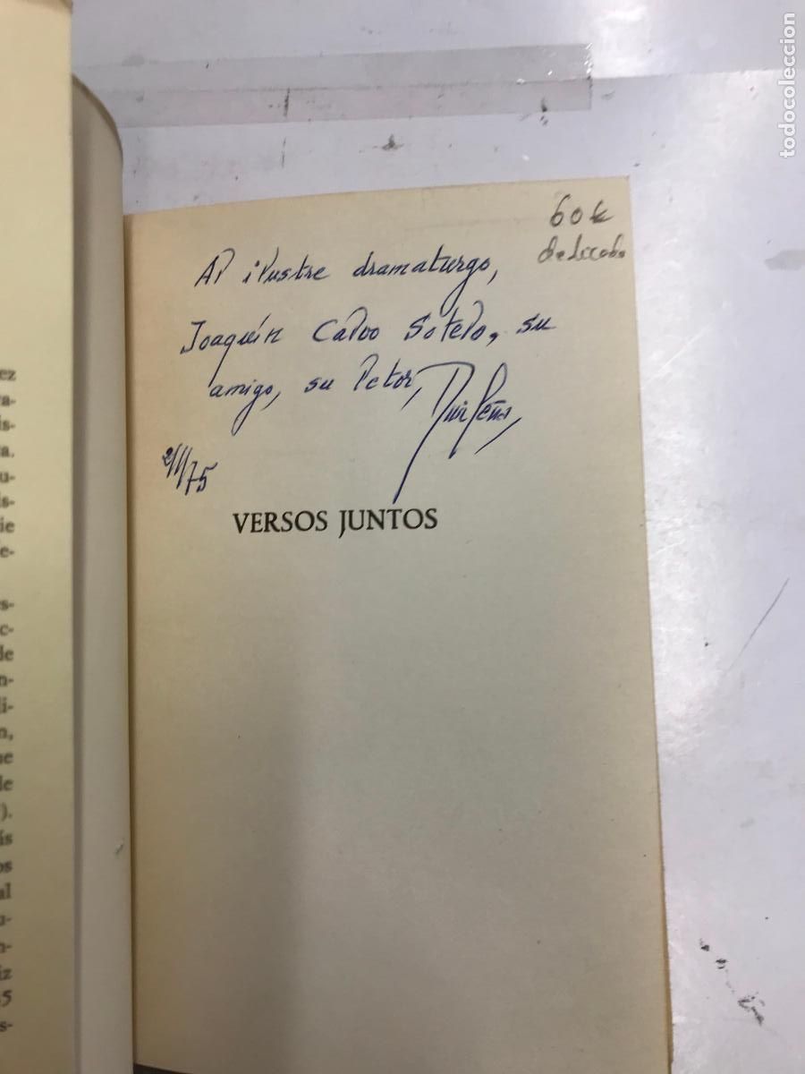Libros: VERSOS JUNTOS. (DEDICATORIA DEL AUTOR). - JUAN RU&Iacute;Z PE&Ntilde;A. - Foto 2