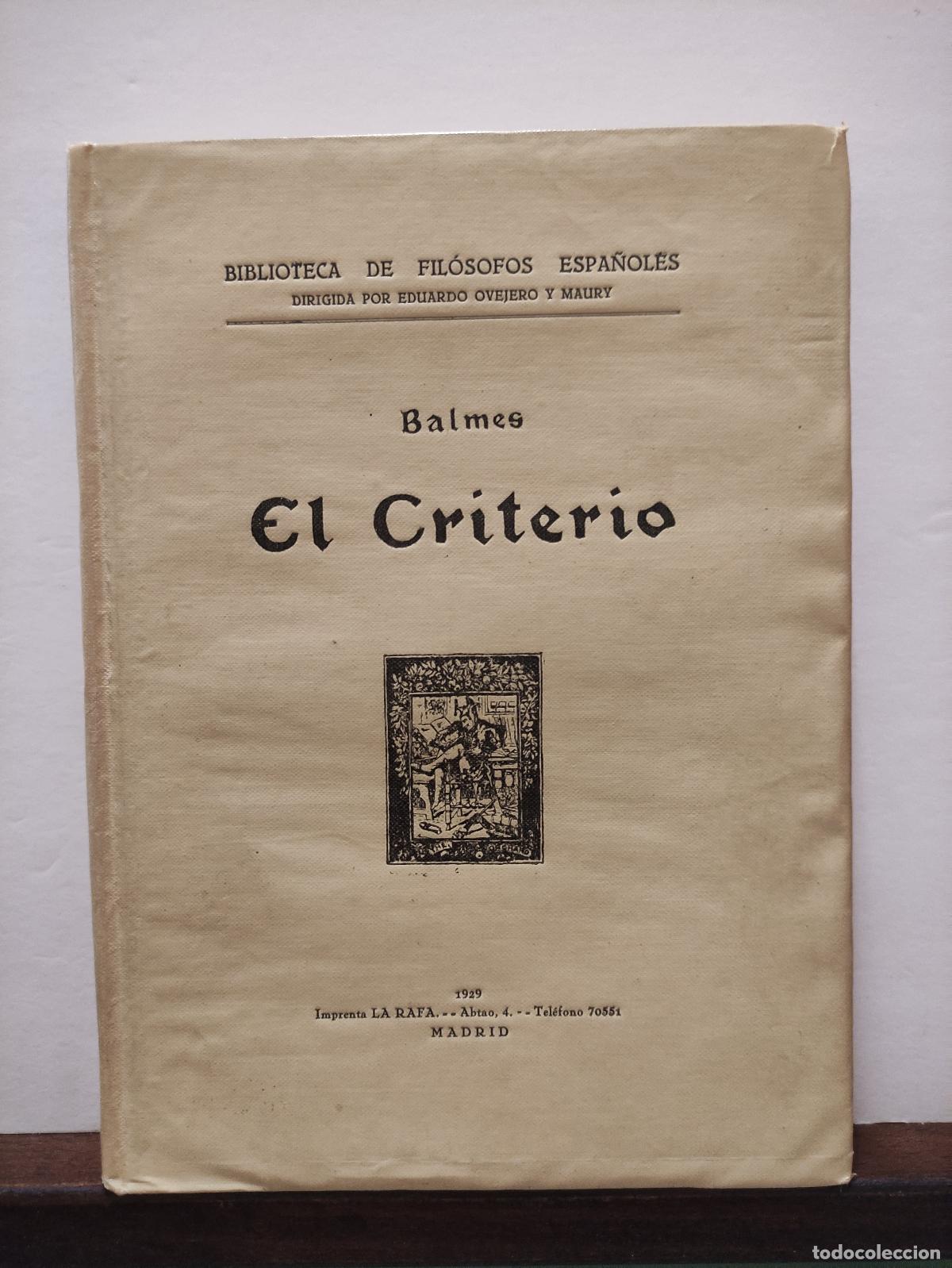 Libros: EL CRITERIO - DON JAIME BALMES - Foto 1