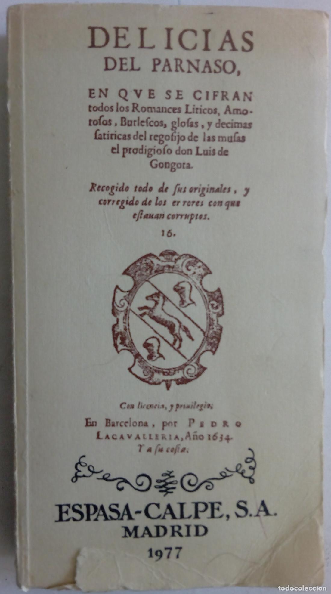 Libros: Delicias del Parnaso - Luis de G&oacute;ngora - Foto 1