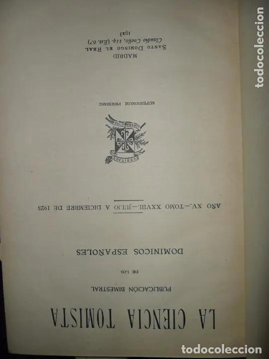 Libri di seconda mano: La ciencia tomista, A&ntilde;o XV, tomo XXVIII, Julio a Diciembre de 1923