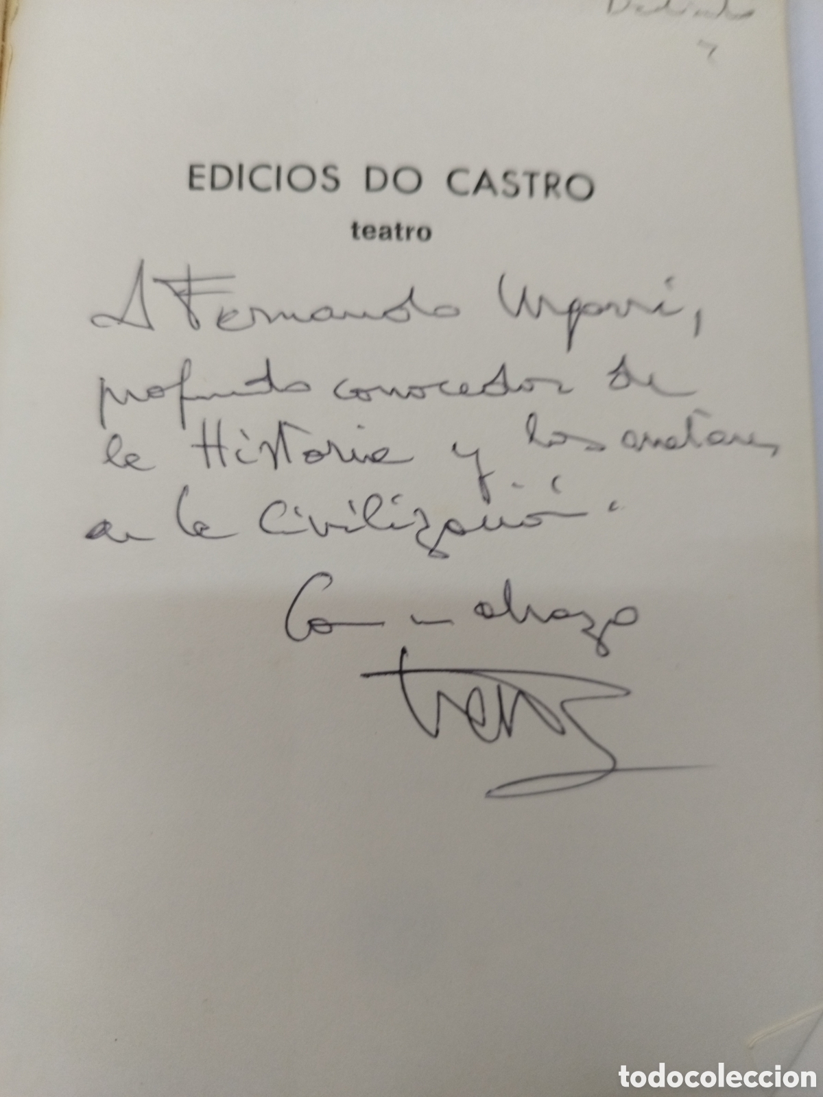 Libros: TRES PEZAS DE TEATRO. Dedicatoria autografa del autor - BARROS,Tom&aacute;s - Foto 4