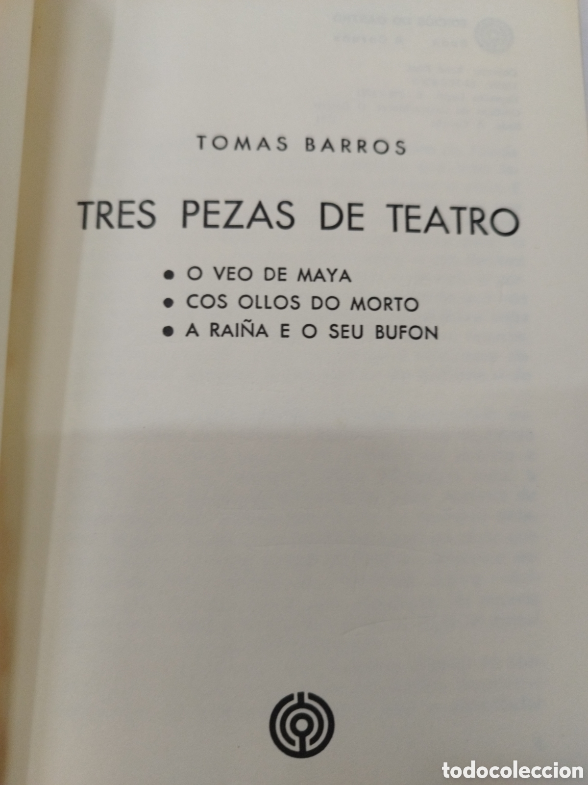 Libros: TRES PEZAS DE TEATRO. Dedicatoria autografa del autor - BARROS,Tom&aacute;s - Foto 5