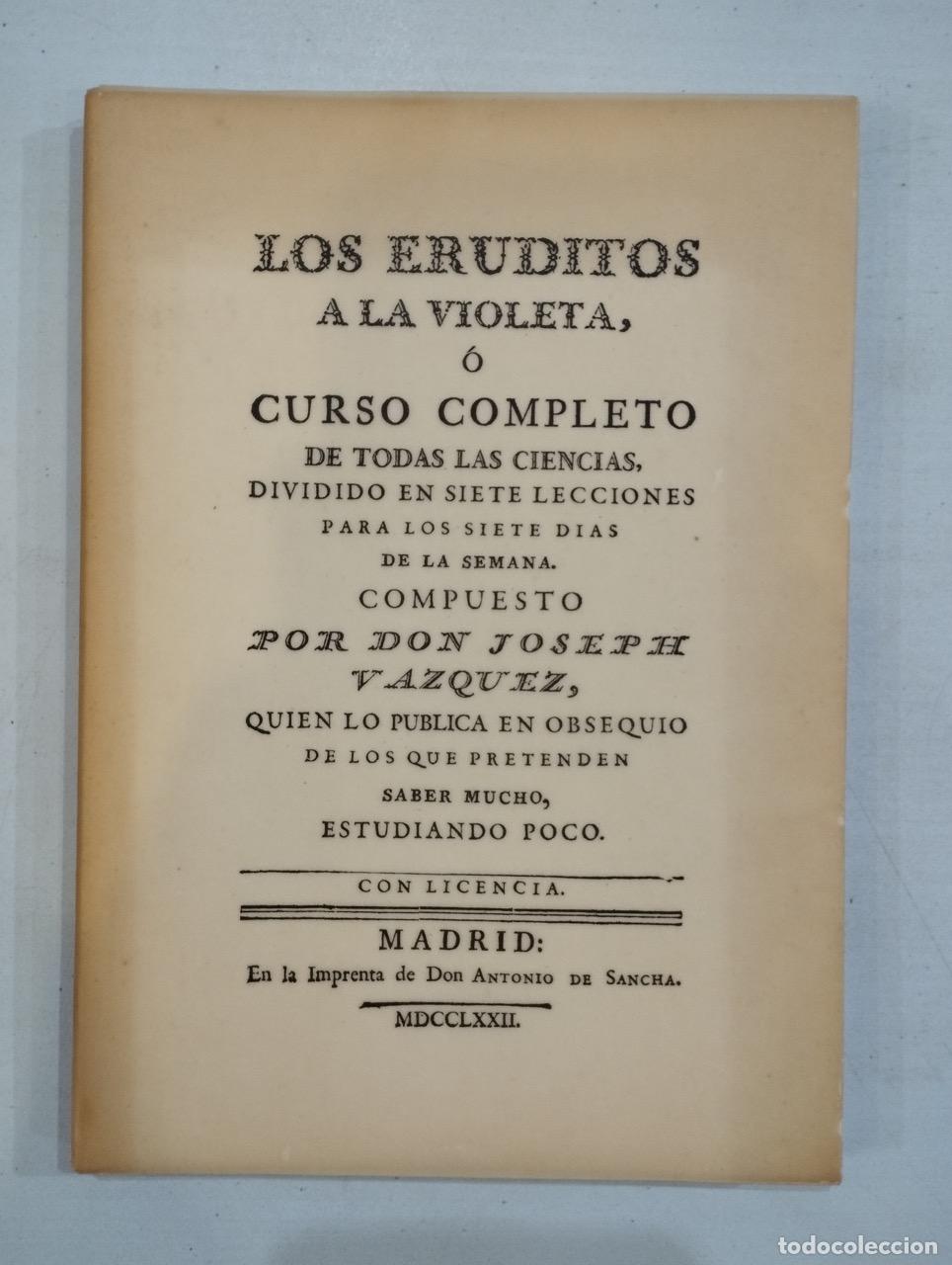 Libros: Jos&eacute; Cadalso - Los eruditos a la Violeta - Foto 1