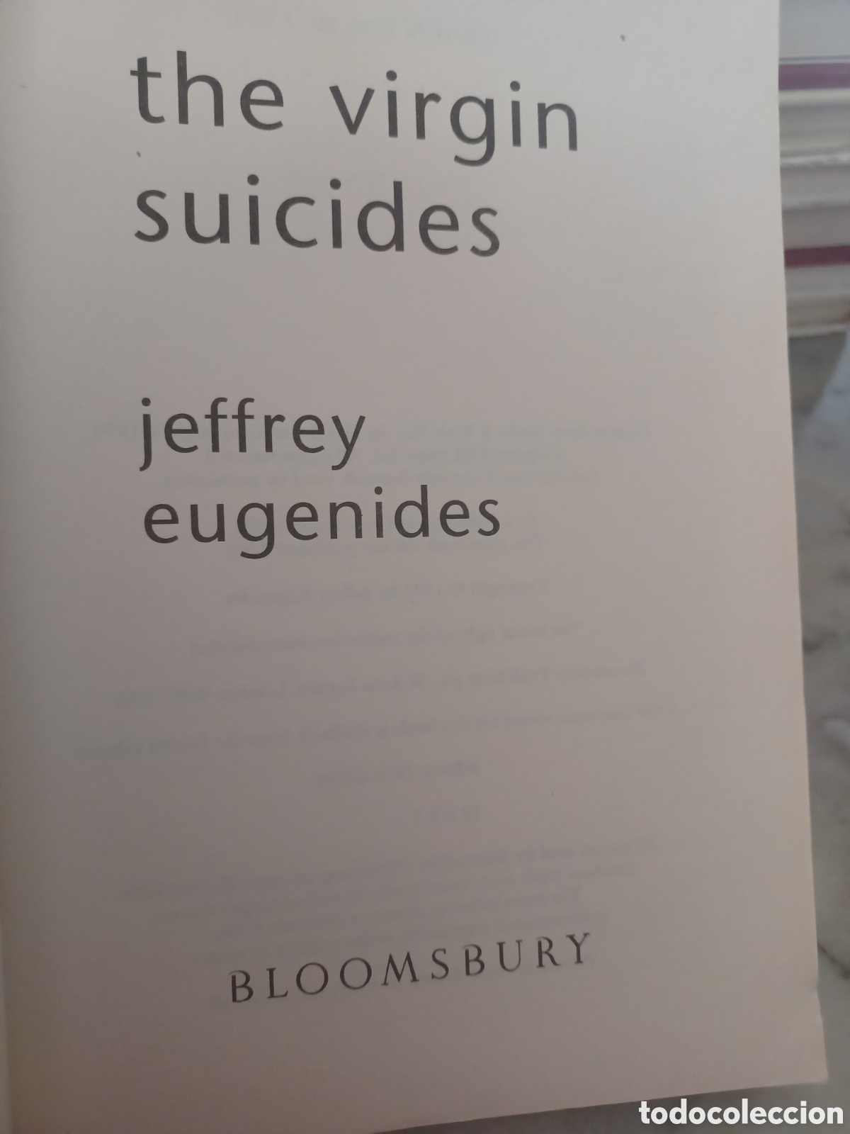 Libros: Barybook 288. The Virgin Suicides Jeffrey Eugenides book and inglis - Foto 3