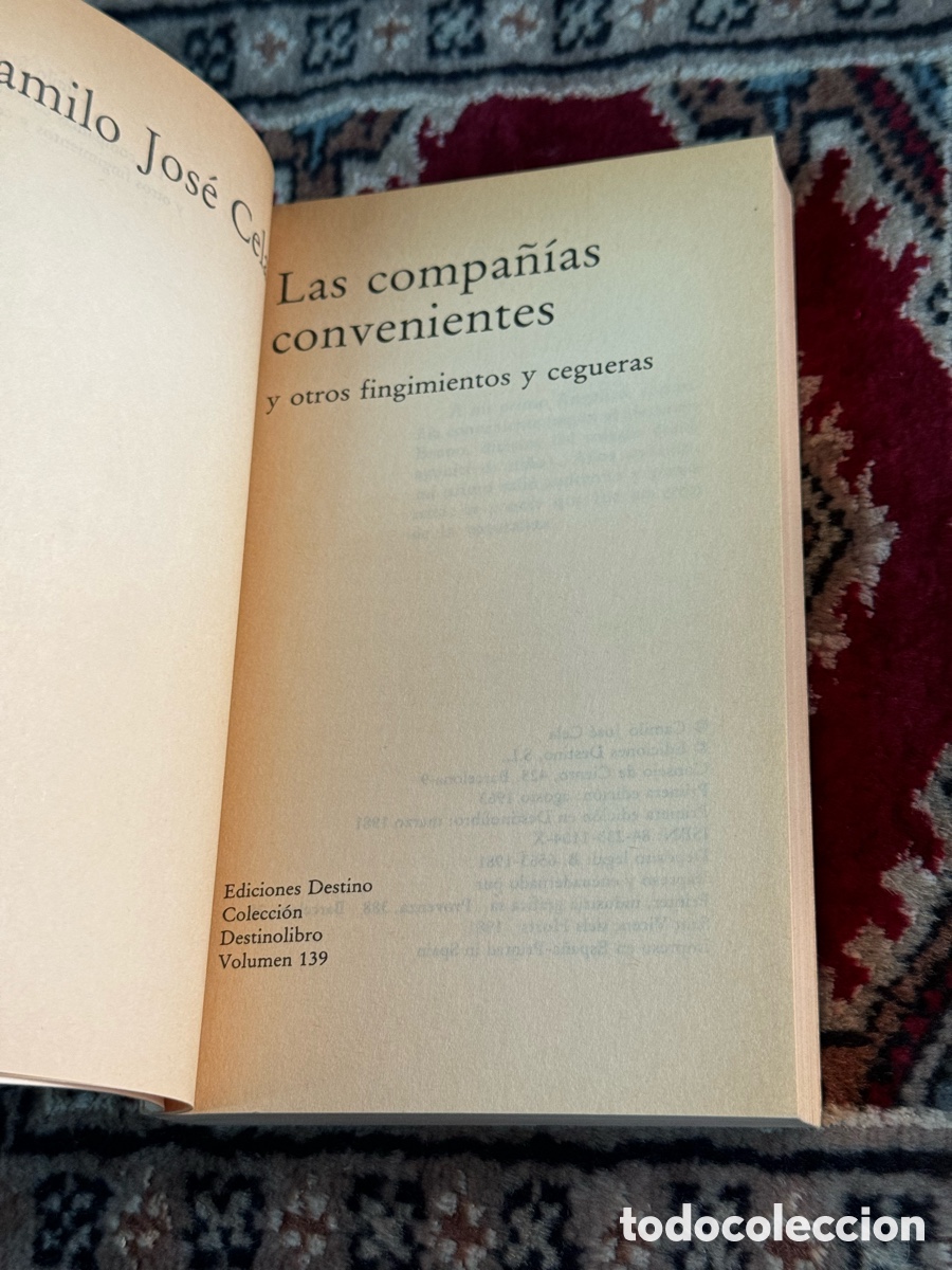Libros: Las compa&ntilde;&iacute;as convenientes Camilo Jos&eacute; Cela - Foto 4