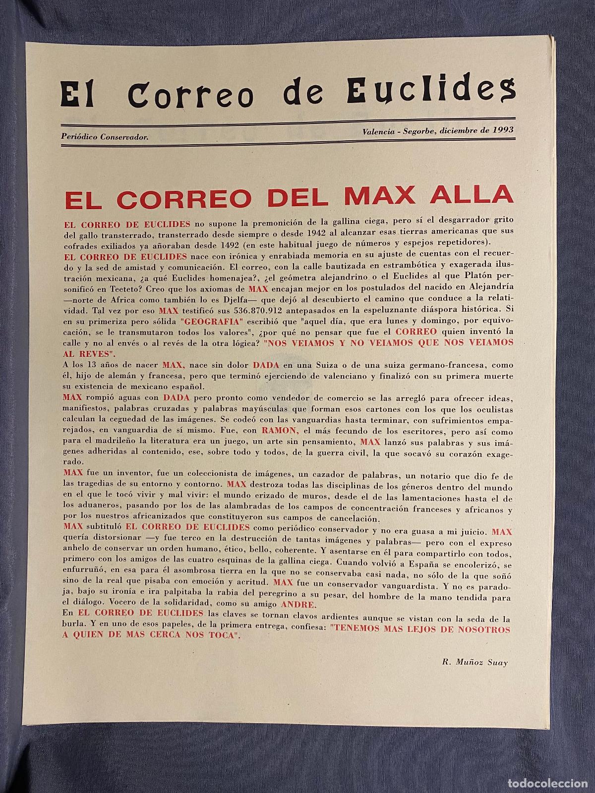 Libros: EL CORREO DE EUCL&Iacute;DES. - AUB, MAX. - Foto 4