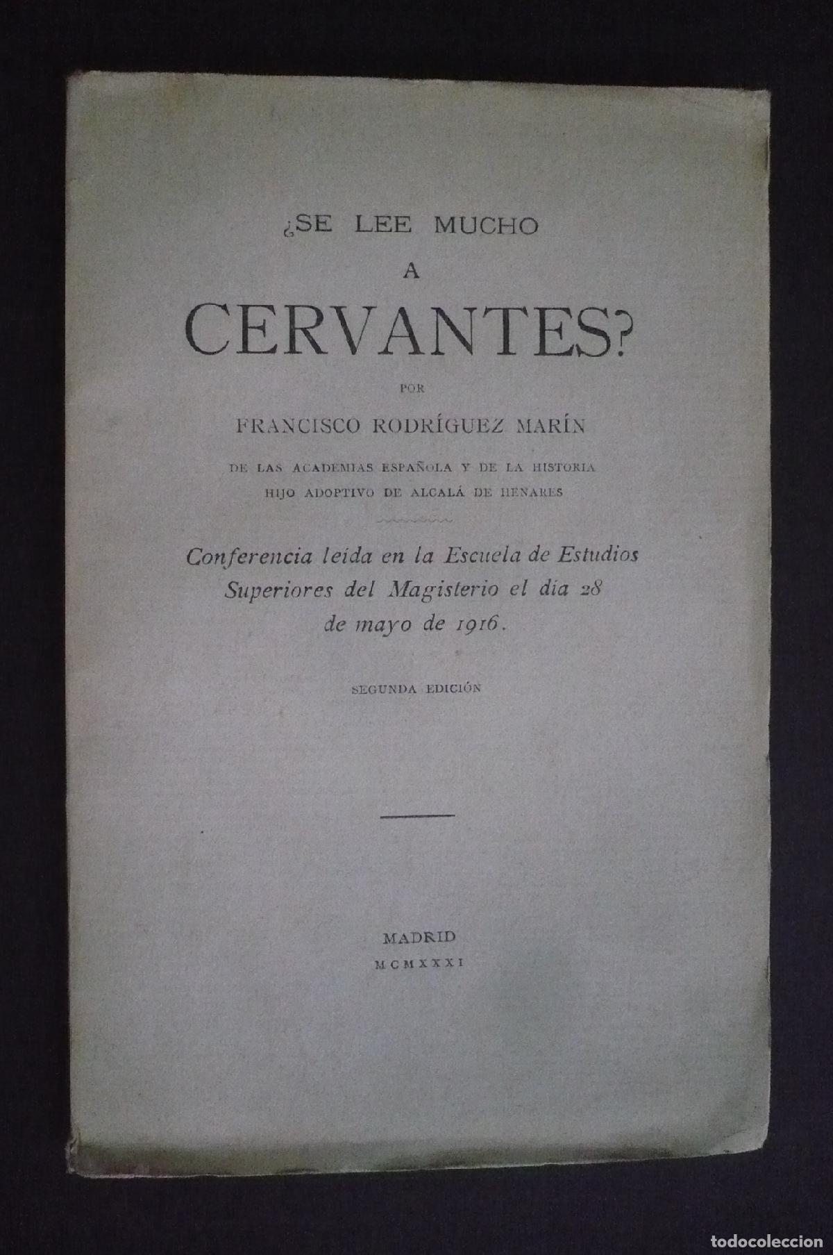 Libros: &iquest;SE LEE MUCHO A CERVANTES? - RODR&Iacute;GUEZ MAR&Iacute;N, FRANCISCO. - Foto 1