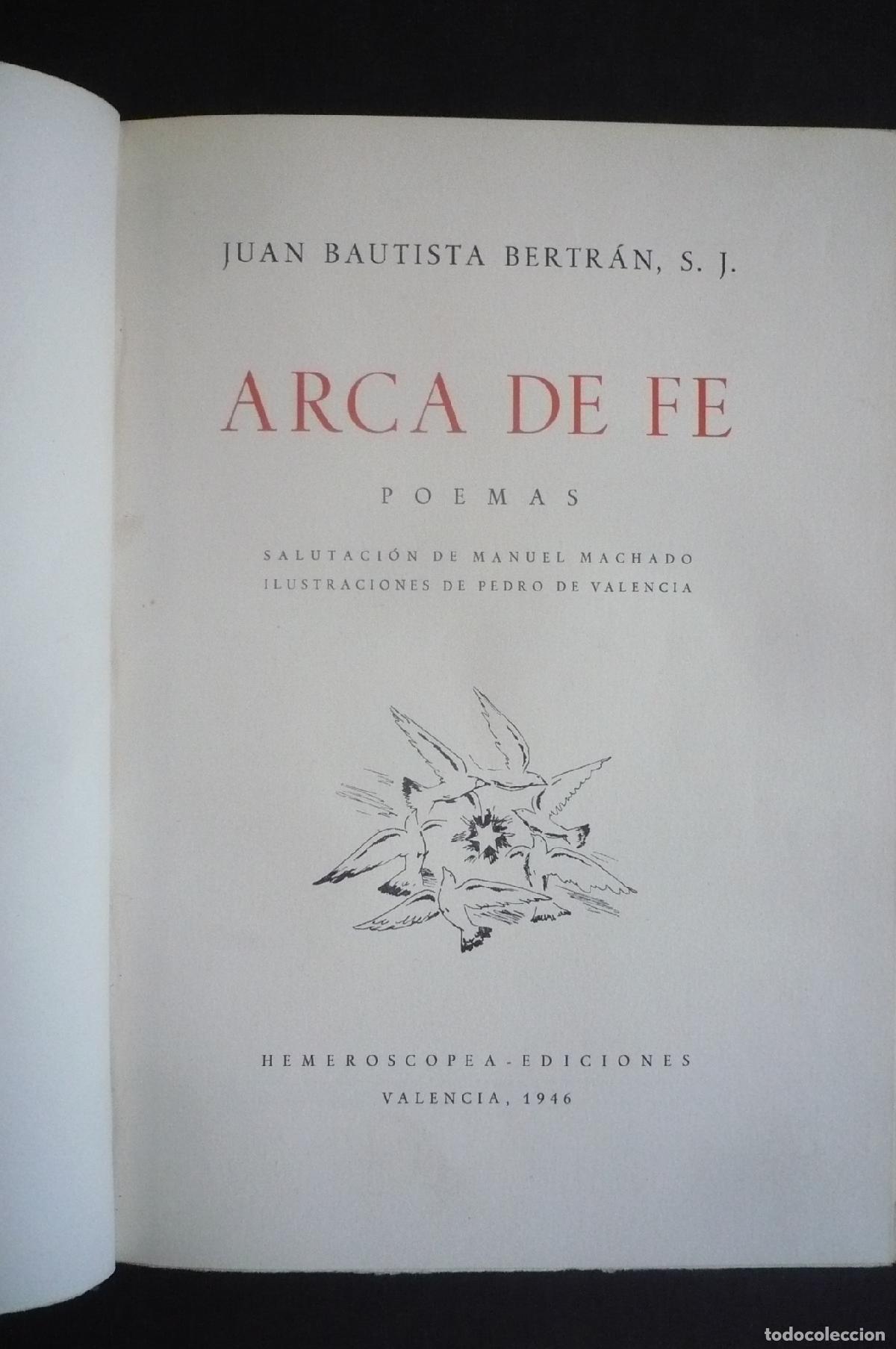 Libros: ARCA DE FE. POEMAS. - BERTR&Aacute;N, JUAN BAUTISTA. - Foto 1