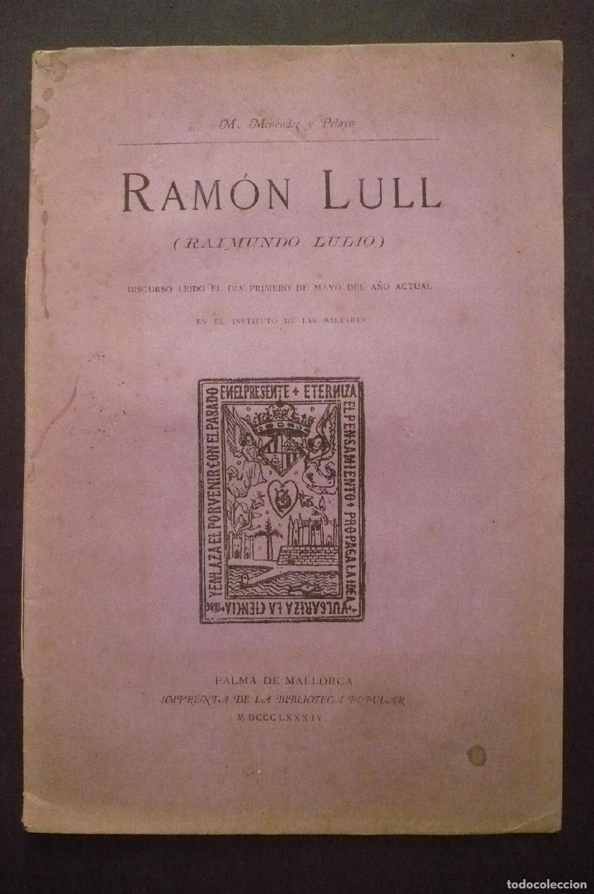 Libros: RAM&Oacute;N LULL. - MENENDEZ Y PELAYO, M. - Foto 1