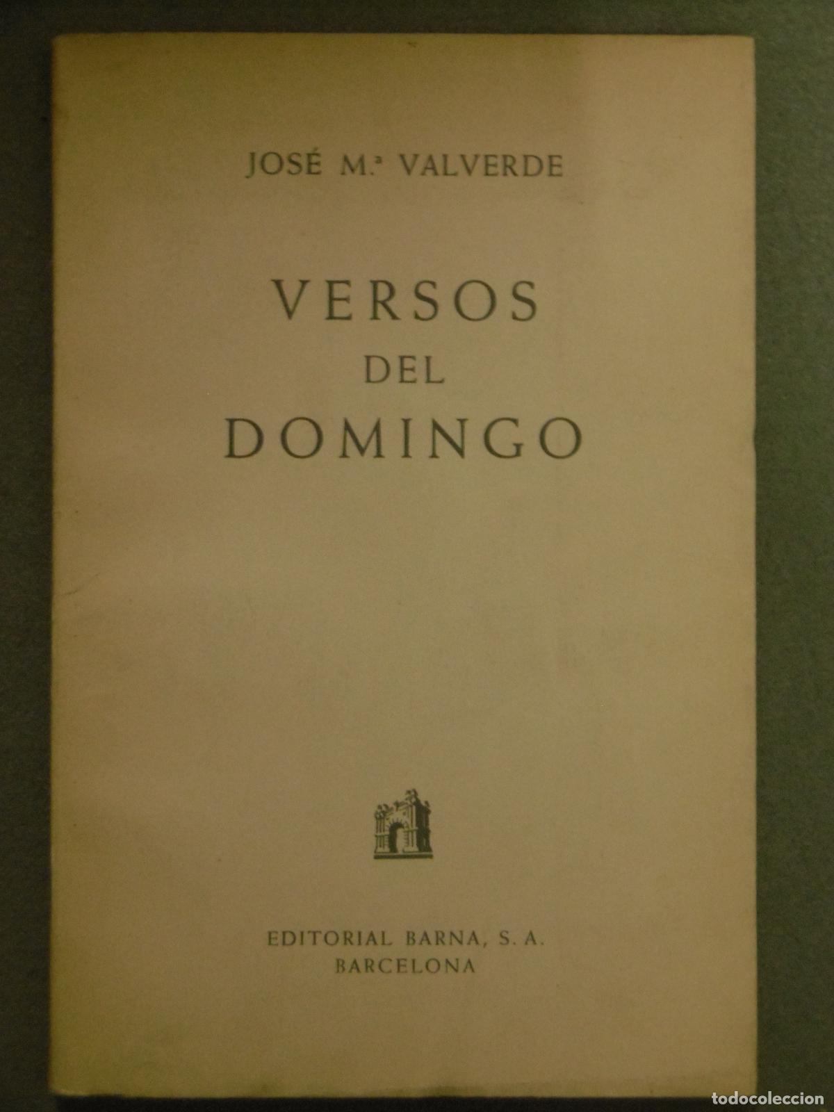 Libros: VERSOS DEL DOMINGO. - VALVERDE, JOS&Eacute; M&ordf;. - Foto 1