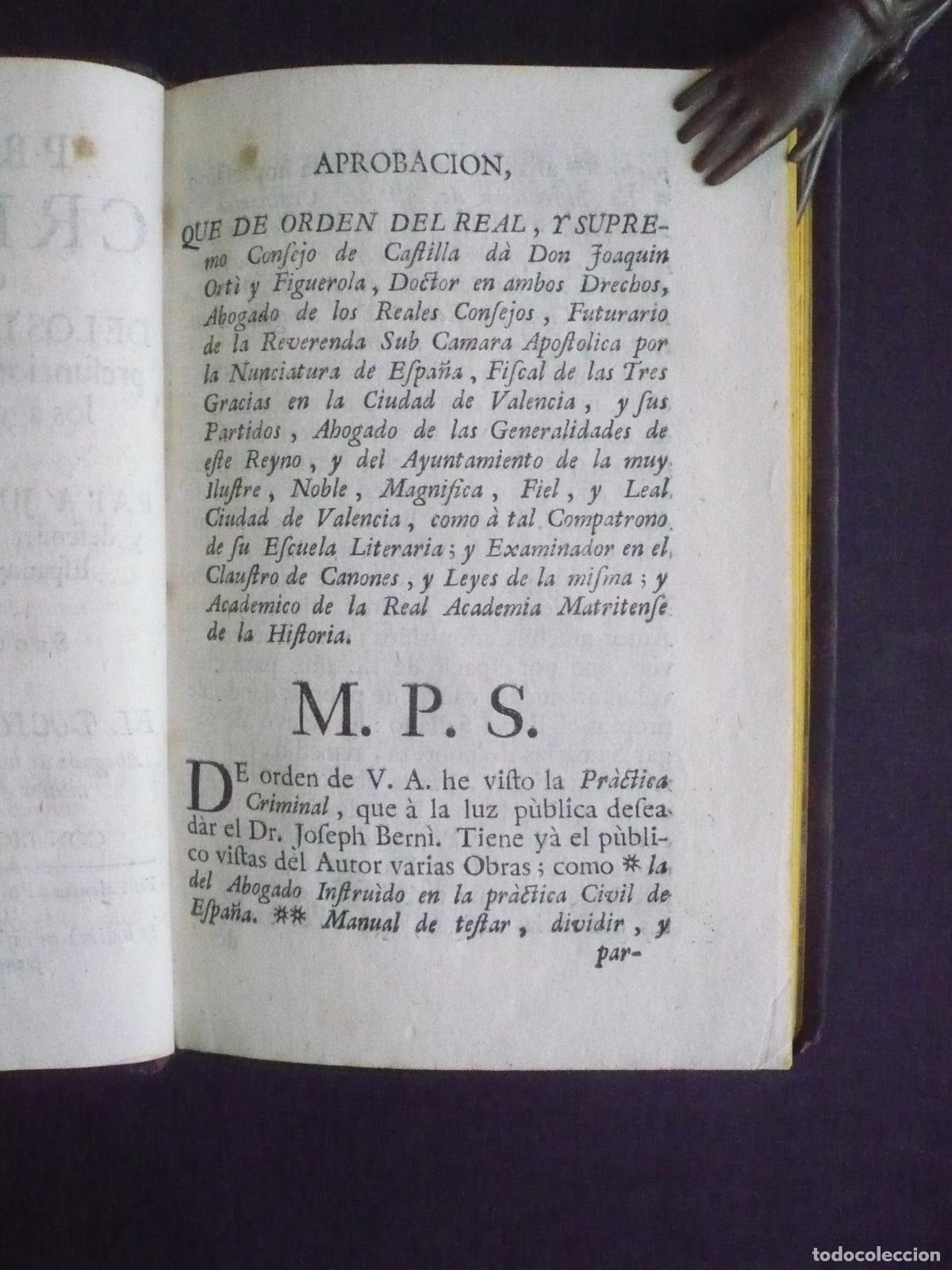 Libros: PRACTICA CRIMINAL, CON NOTA DE LOS DELITOS, SUS PENAS, PREFUNCIONES,Y CIRCUNSTANCIAS, QUE LOS AGRAVA - Foto 2