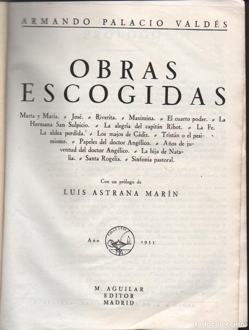 Libros: OBRAS ESCOGIDAS. - PALACIO VALD&Eacute;S, ARMANDO. - Foto 1