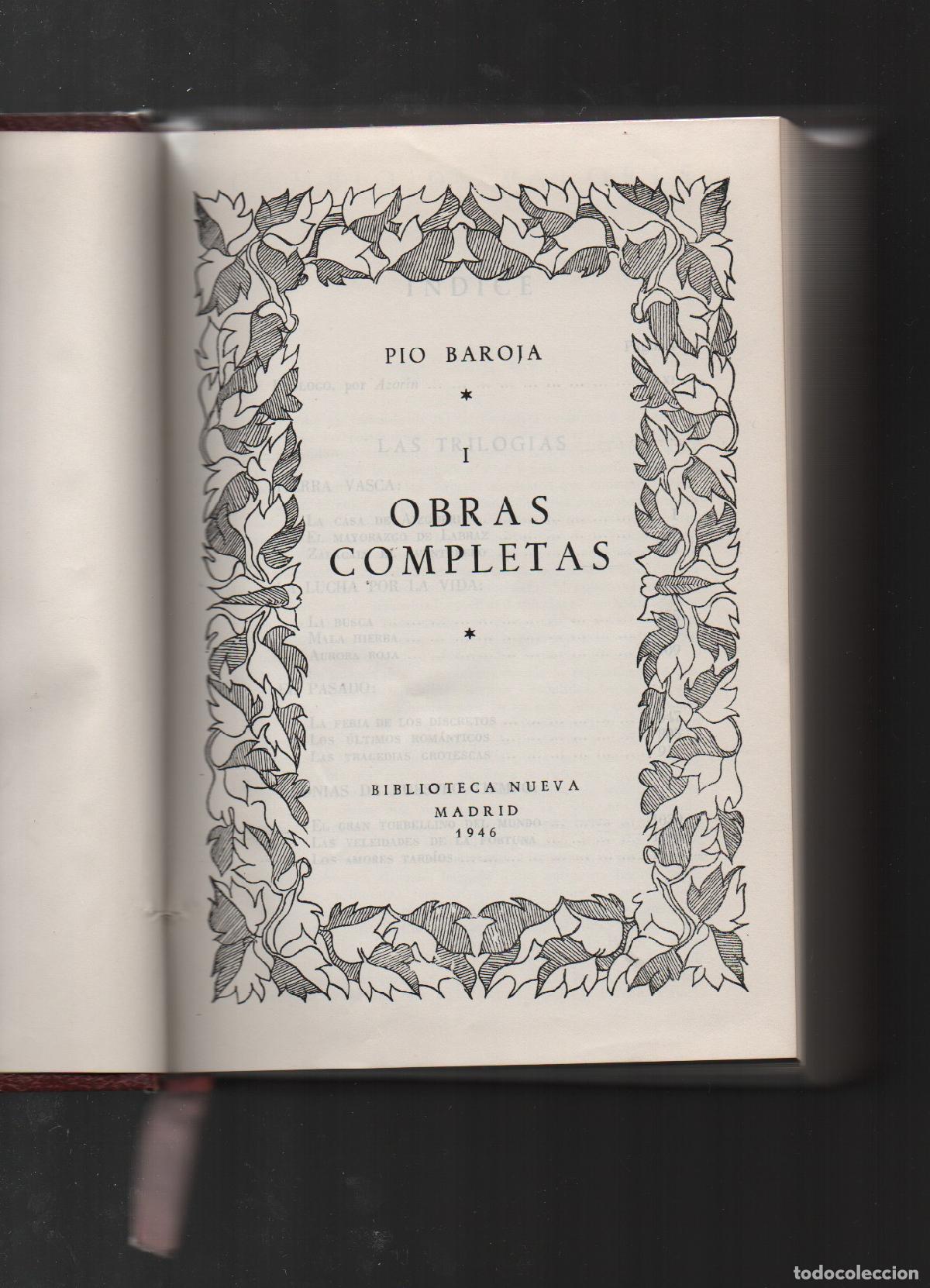Libros: OBRAS COMPLETAS. TOMO I. - BAROJA, PIO. - Foto 1
