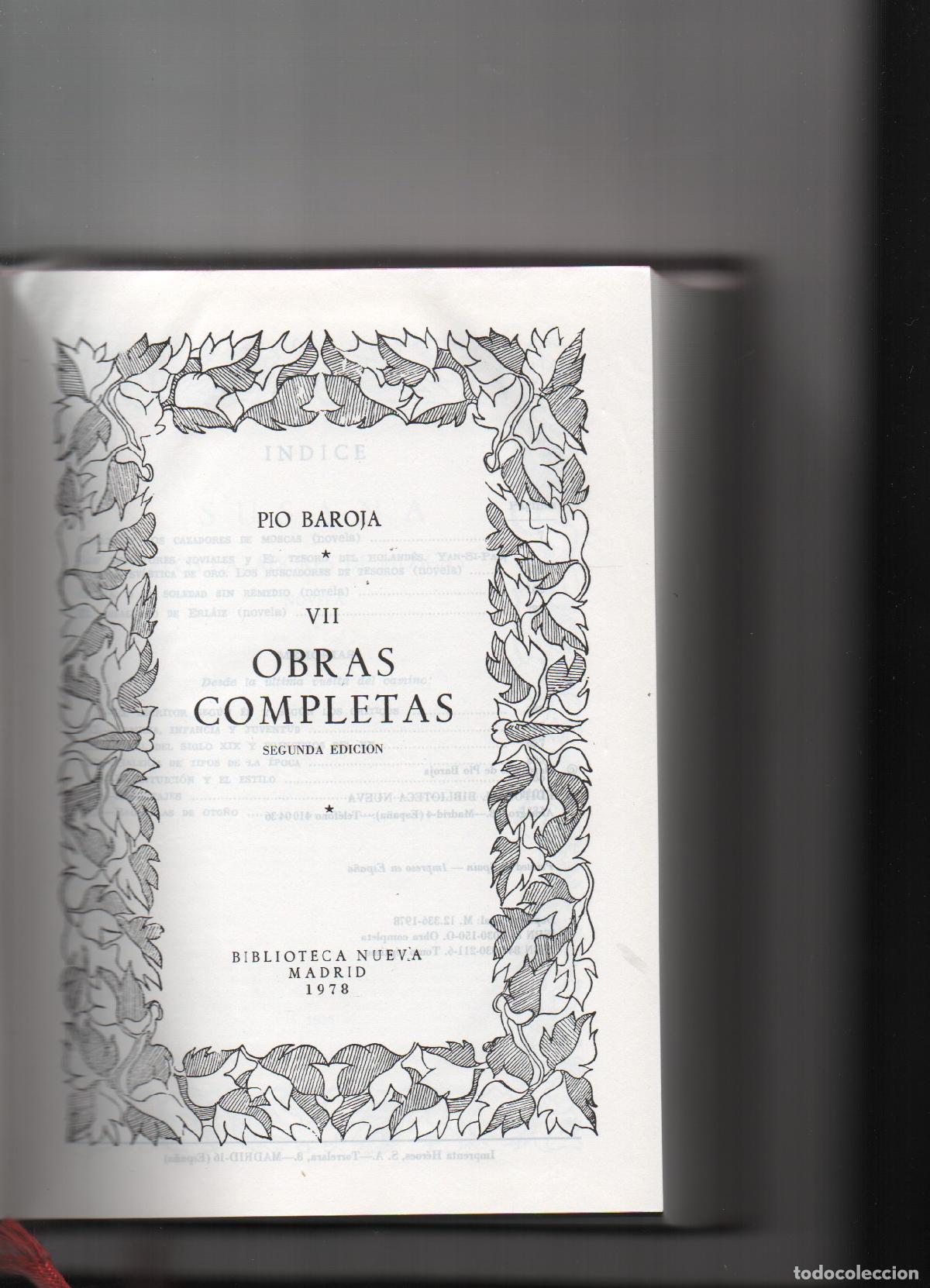 Libros: OBRAS COMPLETAS. TOMO VI. - BAROJA, PIO. - Foto 1