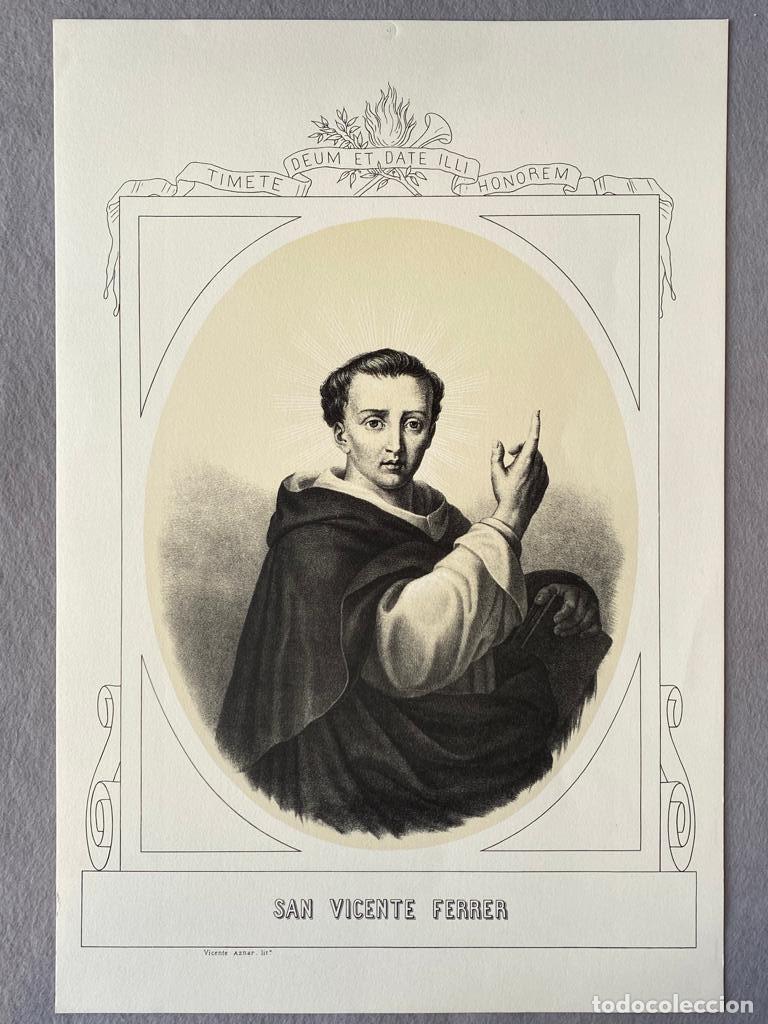 Libros: LITOGRAF&Iacute;A. RETRATO DE SAN VICENTE FERRER. - Foto 1