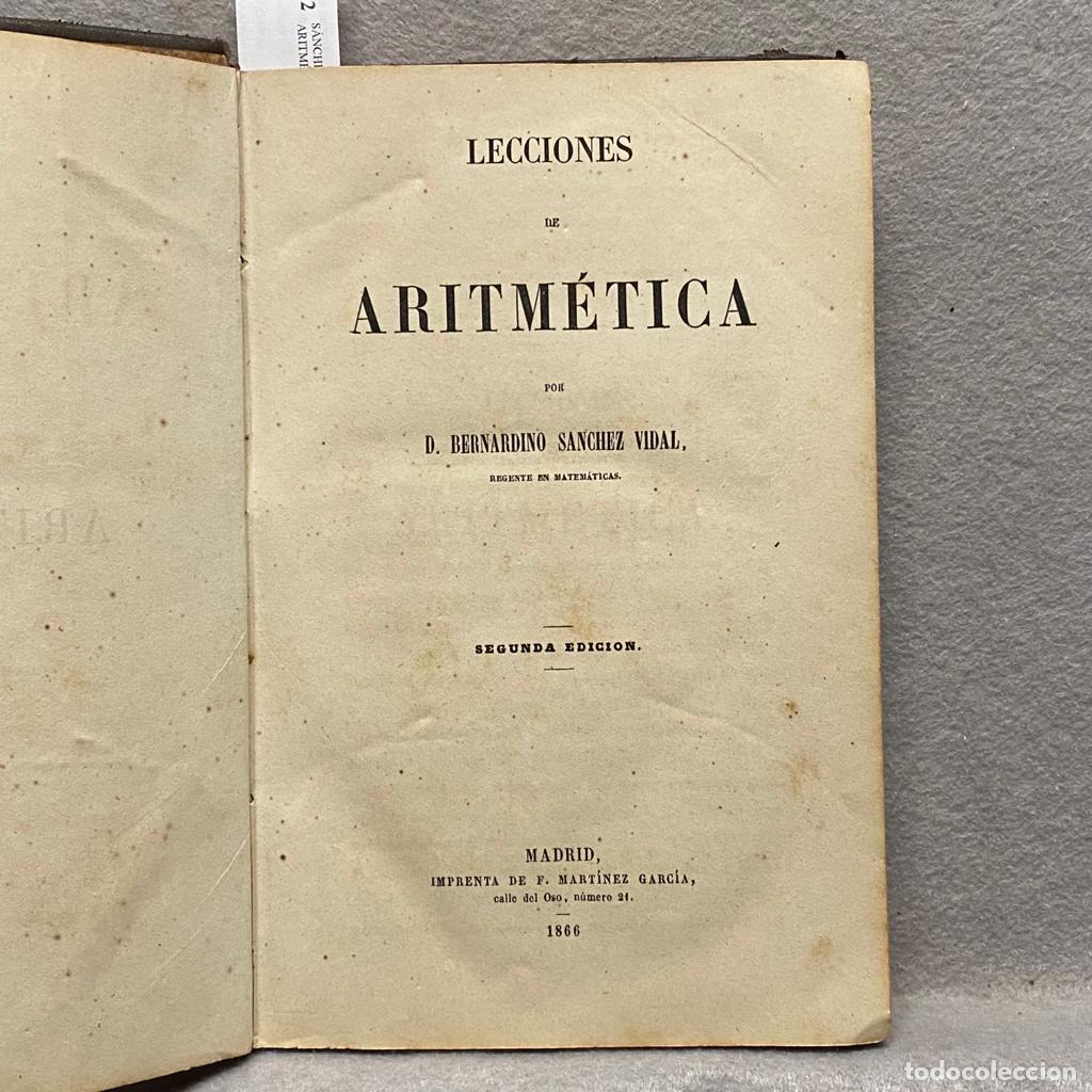 Libros: LECCIONES DE ARITM&Eacute;TICA. - S&Aacute;NCHEZ VIDAL, BERNARDINO. - Foto 1