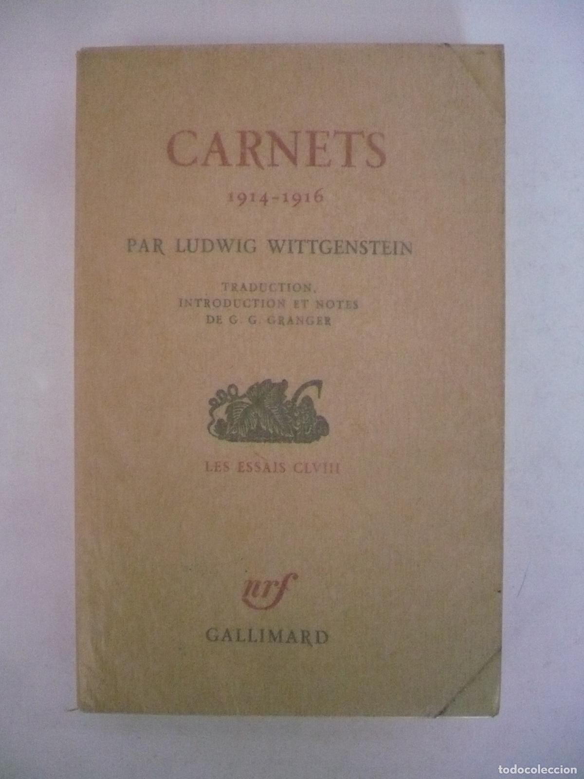 Libros: CARNETS. 1914-1916. - WITTGENSTEIN, LUDWIG. - Foto 1