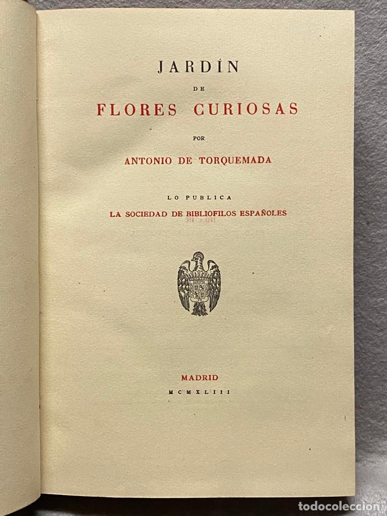 Libros: JARD&Iacute;N DE FLORES CURIOSAS. - TORQUEMADA, ANTONIO DE. - Foto 3