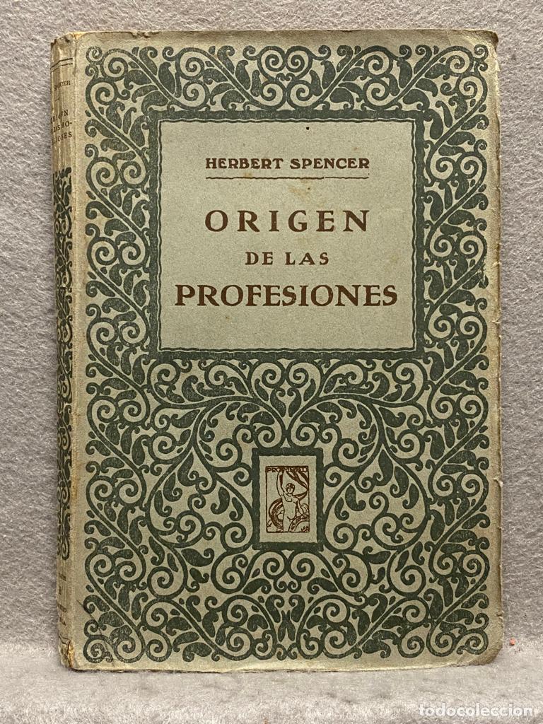Libros: ORIGEN DE LAS PROFESIONES. - SPENCER, HERBERT. - Foto 1
