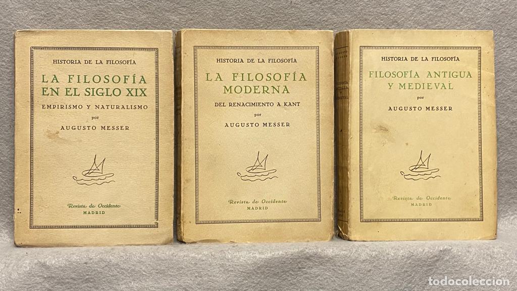 Libros: HISTORIA DE LA FILOSOF&Iacute;A. 3 vol. - MESSER, AUGUSTO. - Foto 1