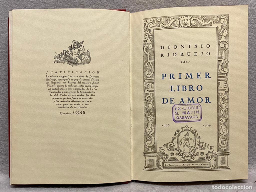 Libros: PRIMER LIBRO DE AMOR (1935-1939). - RIDRUEJO, DIONISIO. - Foto 3