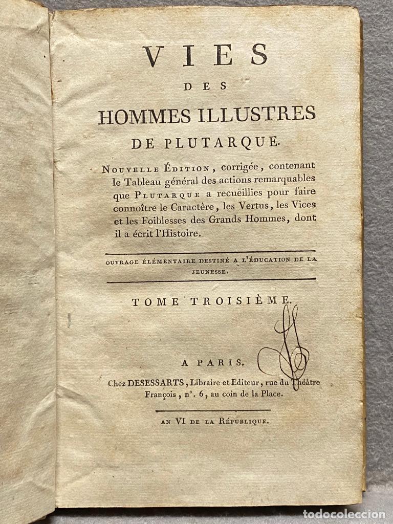 Libros: VIES DES HOMMES ILLUSTRES. 4 tomos. - PLUTARQUE. - Foto 7