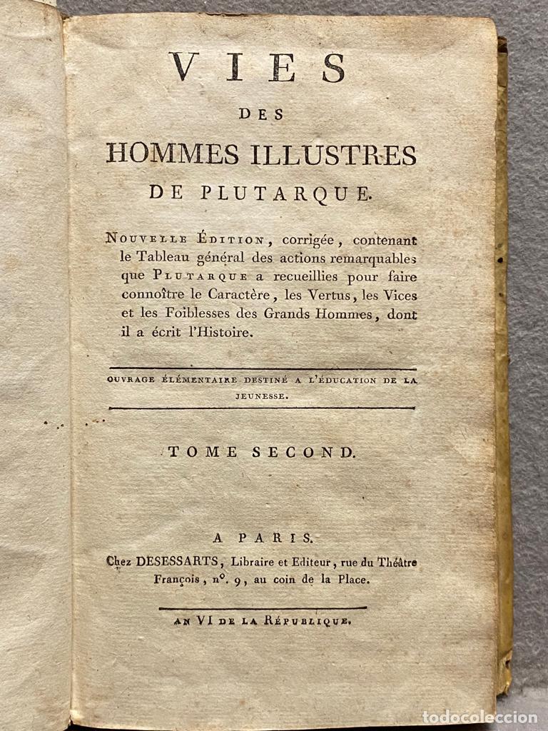 Libros: VIES DES HOMMES ILLUSTRES. 4 tomos. - PLUTARQUE. - Foto 10
