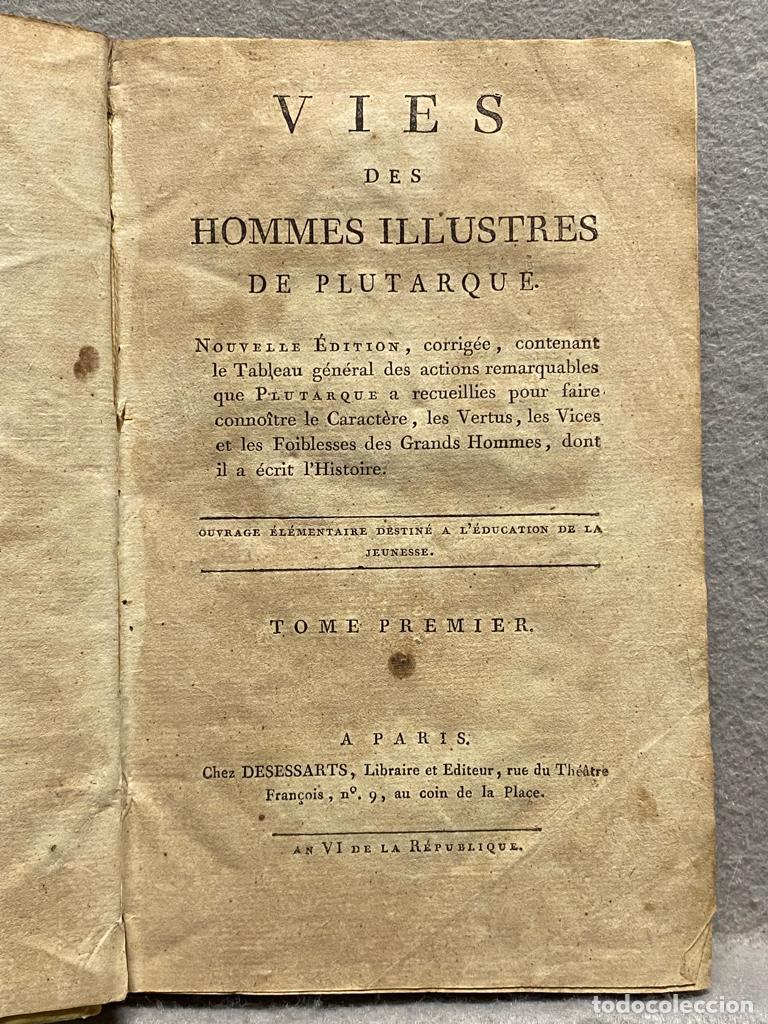 Libros: VIES DES HOMMES ILLUSTRES. 4 tomos. - PLUTARQUE. - Foto 11