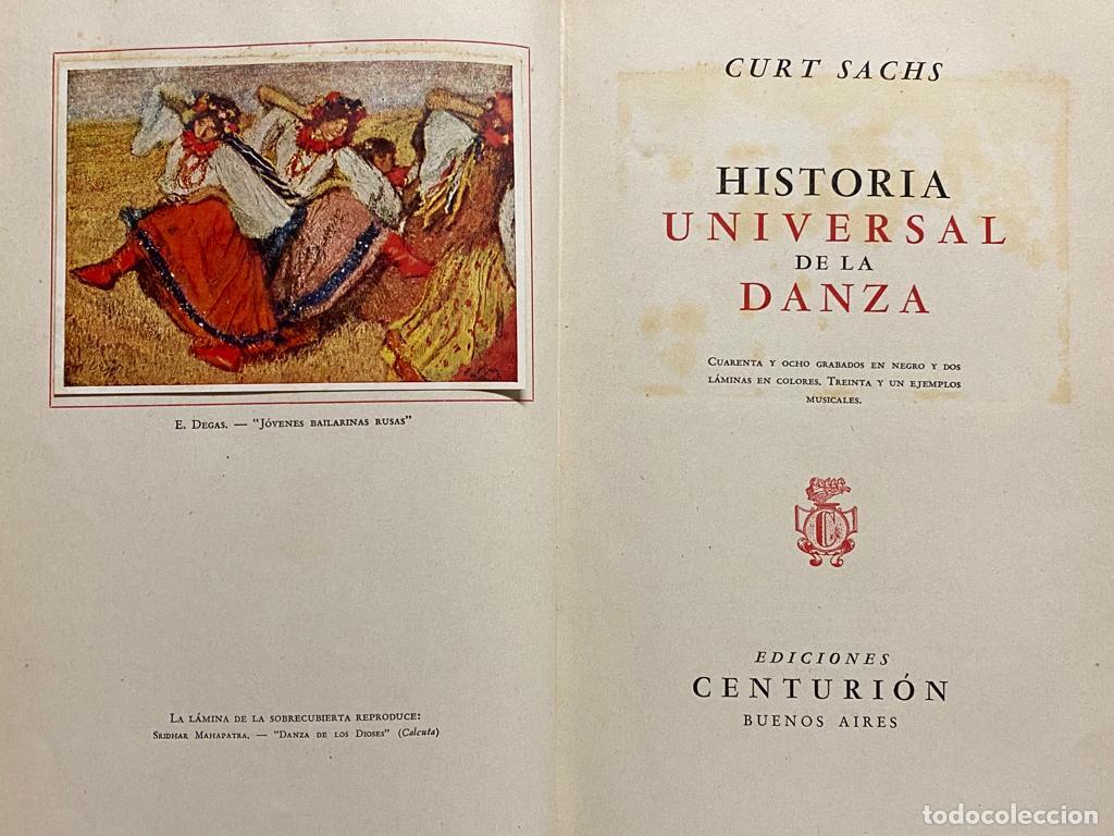 Libros: HISTORIA UNIVERSAL DE LA DANZA. - SACHS, CURT. - Foto 3