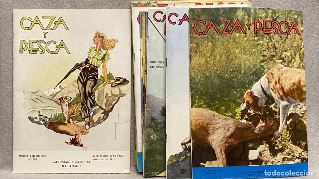 Libros: CAZA Y PESCA. A&ntilde;o completo 1952. 12 nrs. - Foto 1