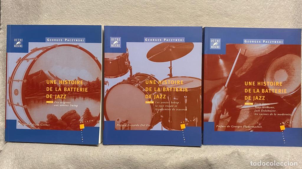 Libros: UNE HISTOIRE DE LA BATTERIE DE JAZZ. 3 vol. - PACZYNSKI, GEORGES. - Foto 1