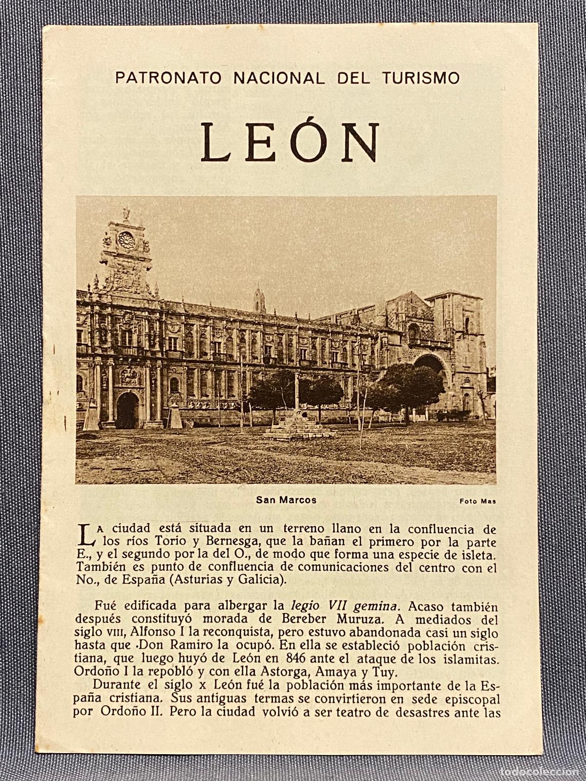 Libros: LE&Oacute;N. Folleto publicitario. Plano de la ciudad. - Foto 1