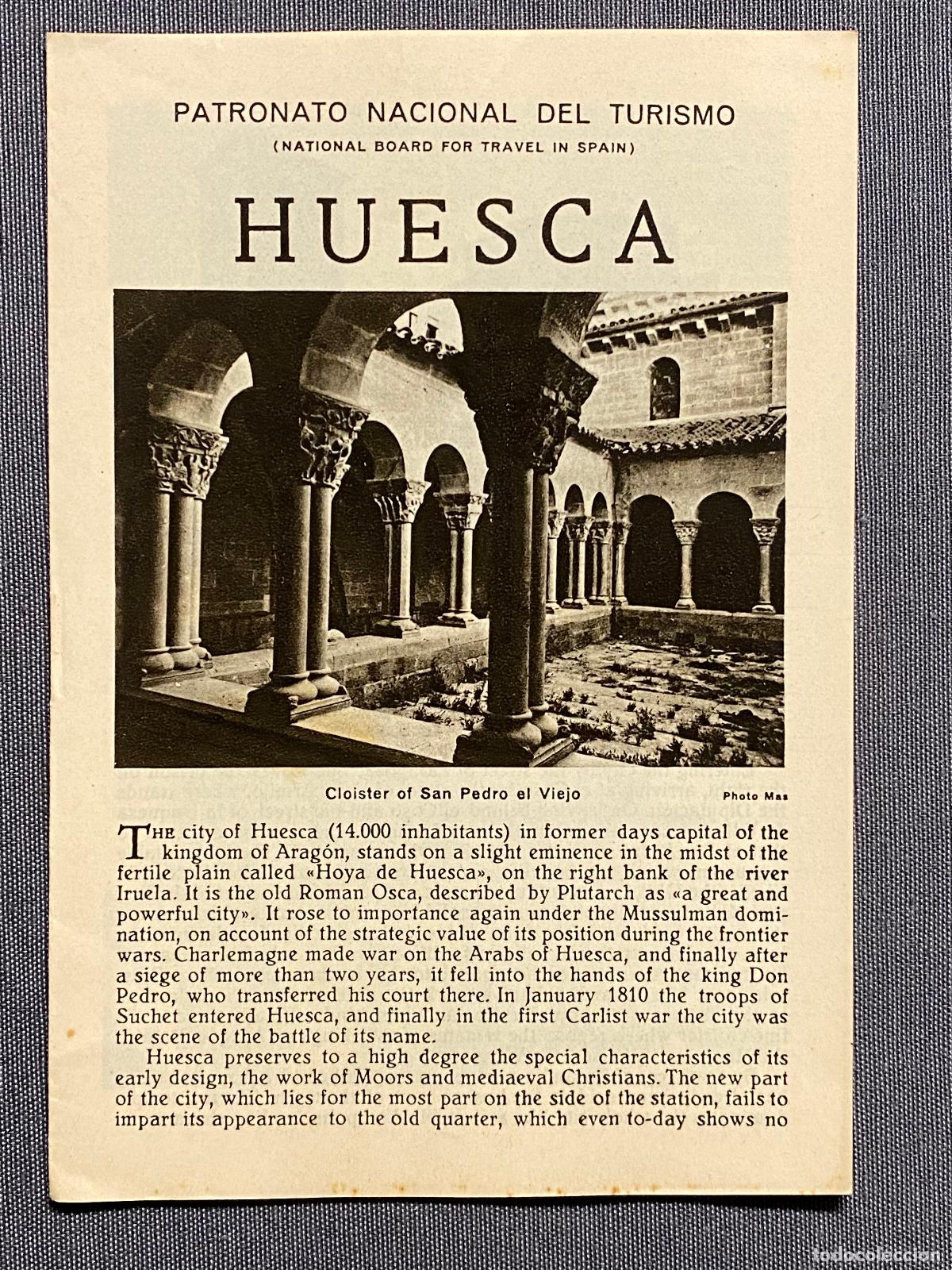 Libros: HUESCA. Folleto publicitario. Plano de la ciudad. - Foto 1