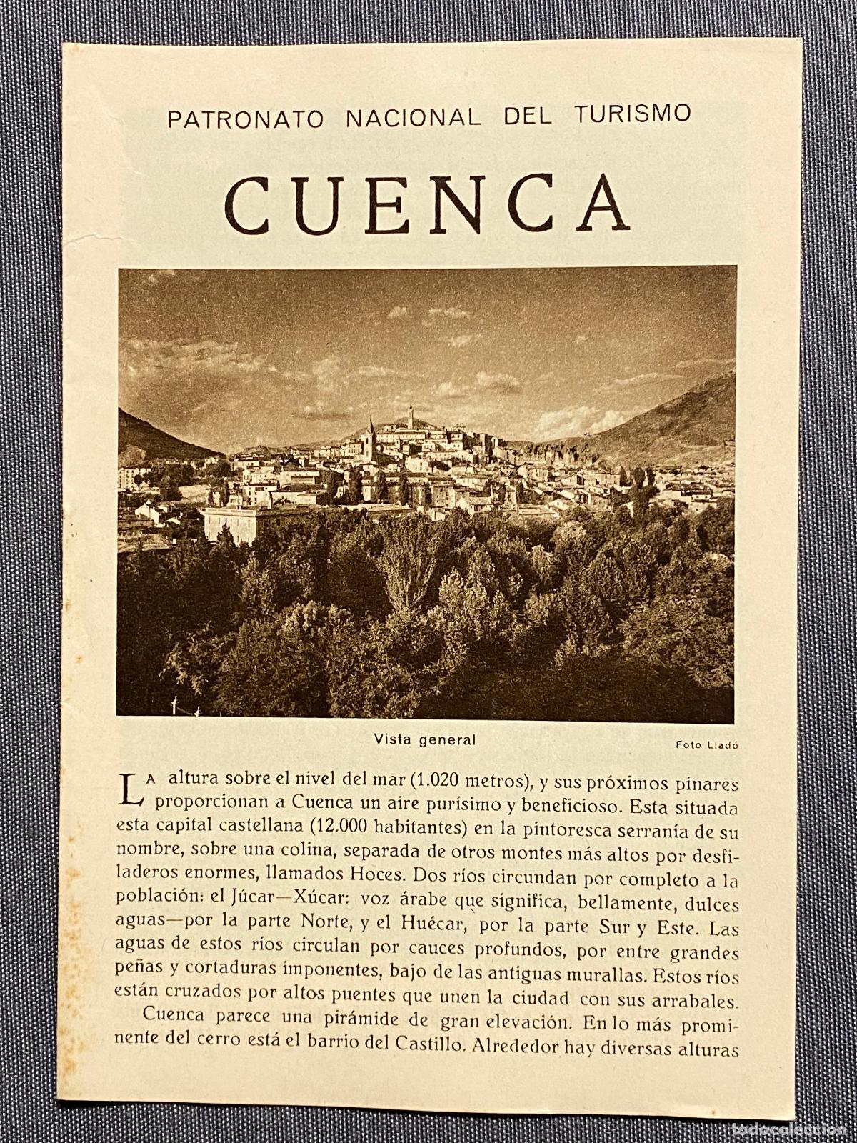 Libros: CUENCA. Folleto publicitario. Plano de la ciudad. - Foto 1