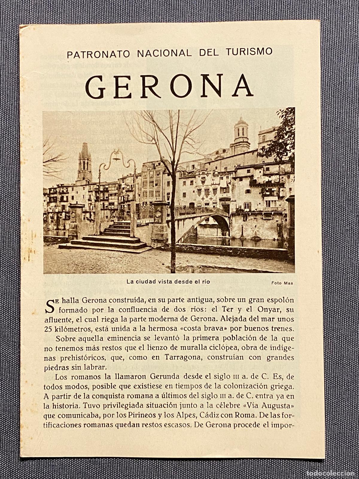 Libros: GERONA. Folleto publicitario. Plano de la ciudad. - Foto 1