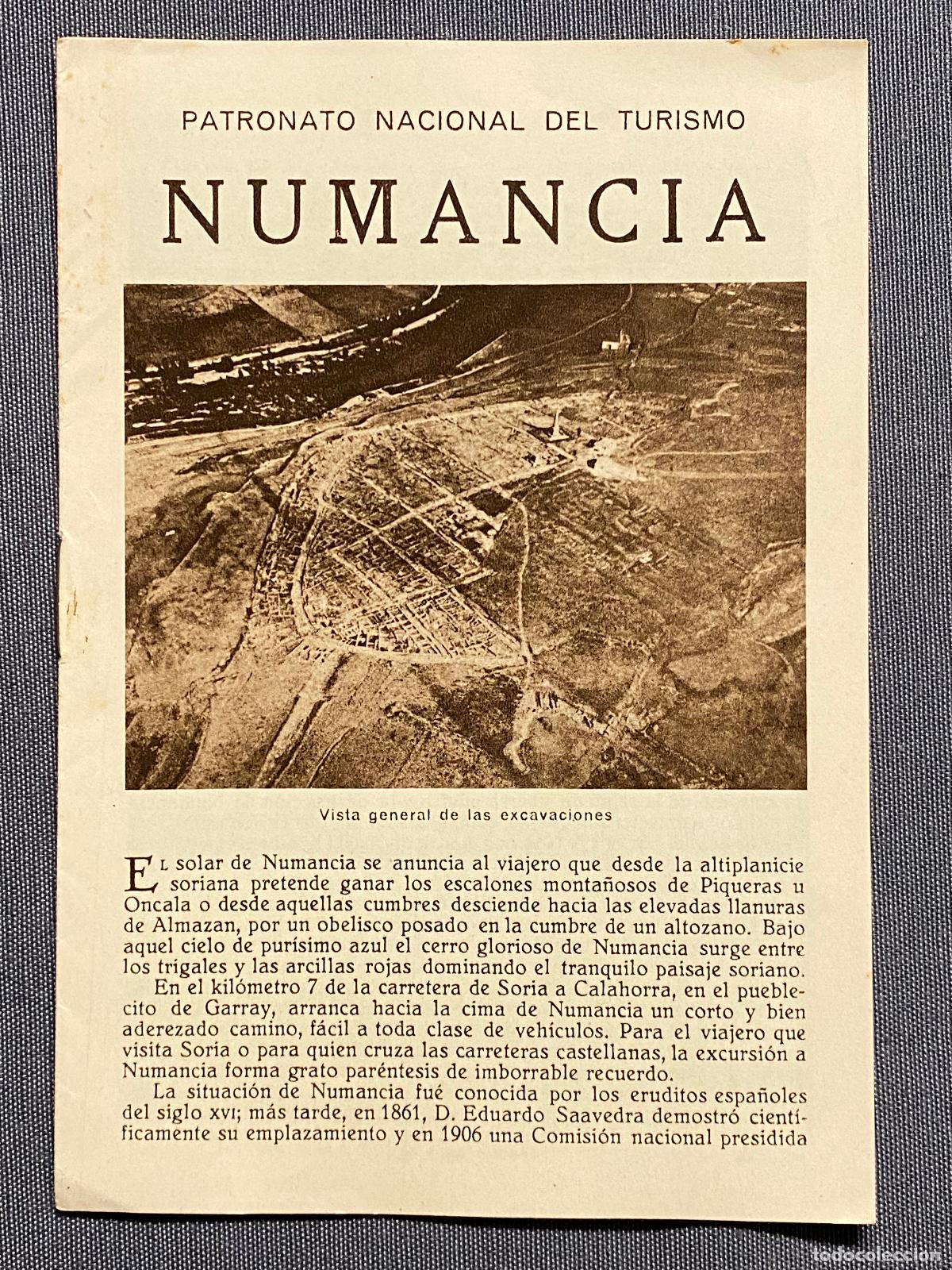 Libros: NUMANCIA. Folleto publicitario. Plano de la ciudad. - Foto 1