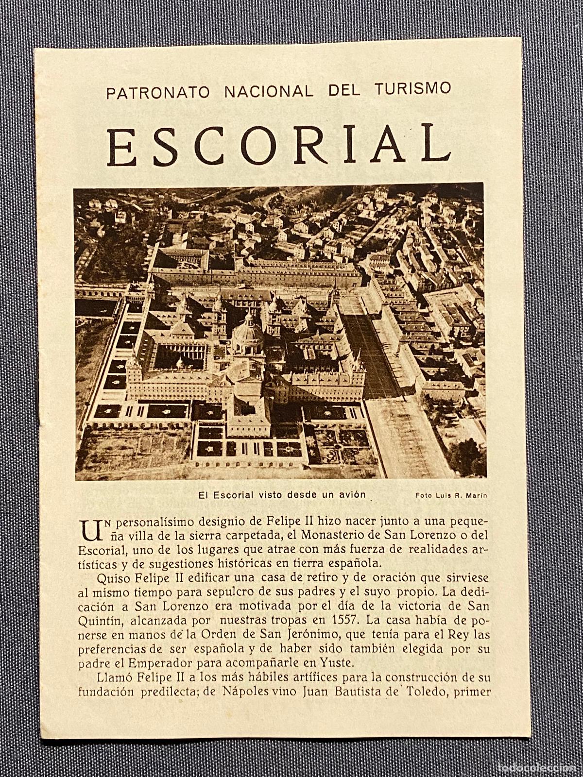 Libros: ESCORIAL. Folleto publicitario. Plano de la ciudad. - Foto 1