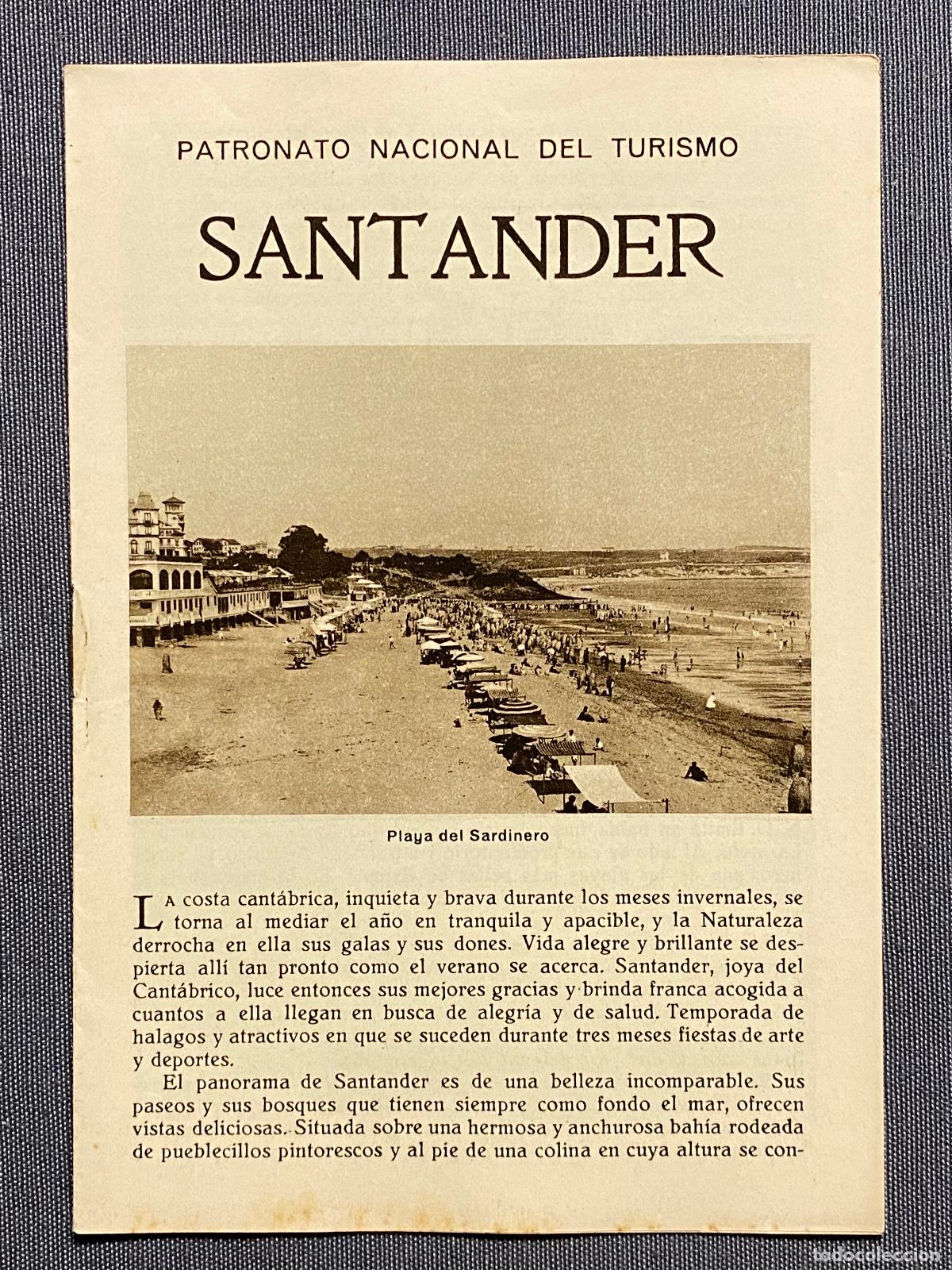 Libros: SANTANDER. Folleto publicitario. Plano de la ciudad. - Foto 1