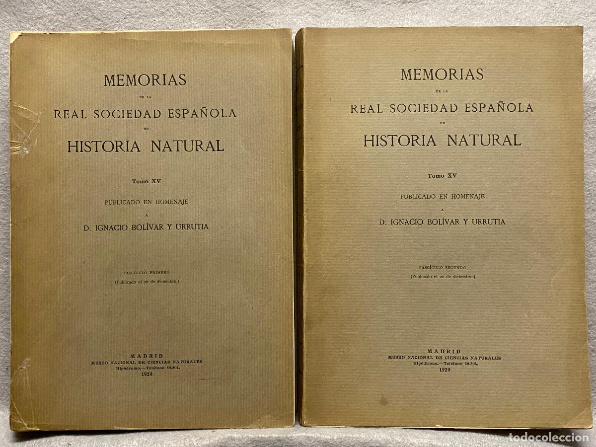 Libros: MEMORIAS DE LA REAL SOCIEDAD ESPA&Ntilde;OLA DE HISTORIA NATURAL PUBLICADO EN HOMENAJE A D. IGNACIO BOLIVAR