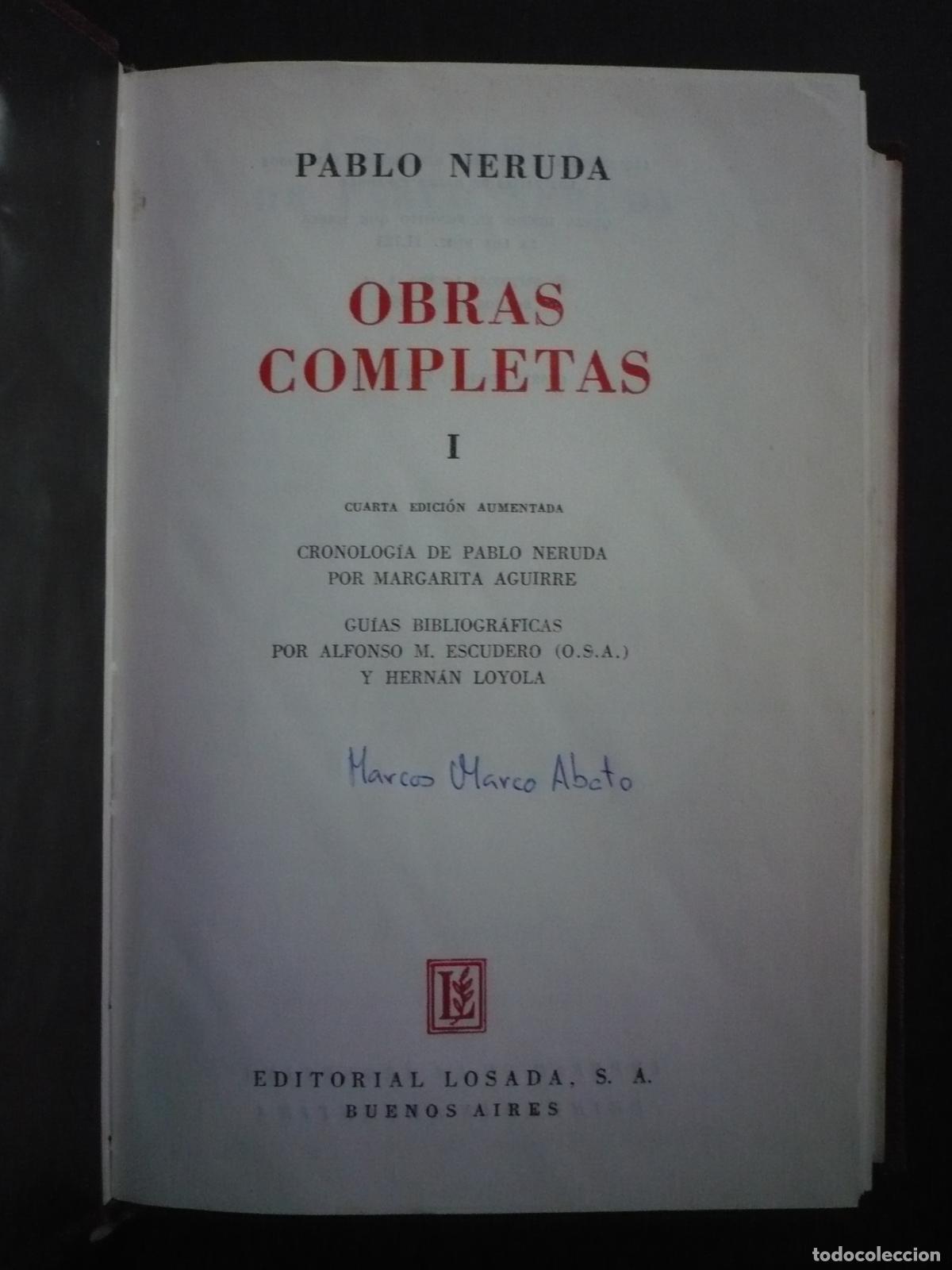 Libros: OBRAS COMPLETAS. - NERUDA, PABLO. - Foto 3