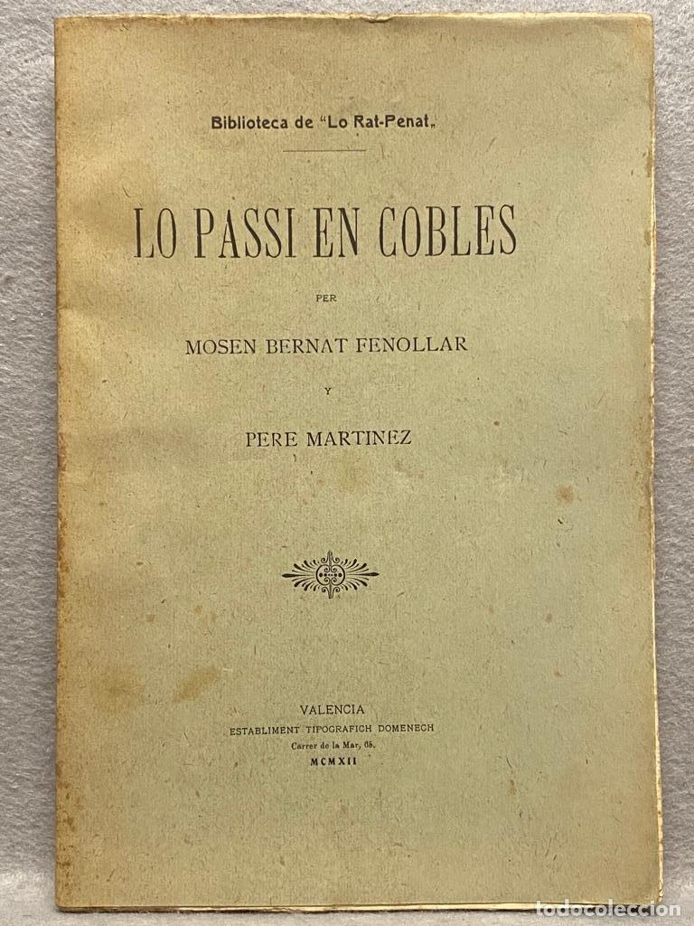 Libros: LO PASSI EN COBLES. - FENOLLAR, BERNAT; MARTINEZ, PERE. - Foto 1