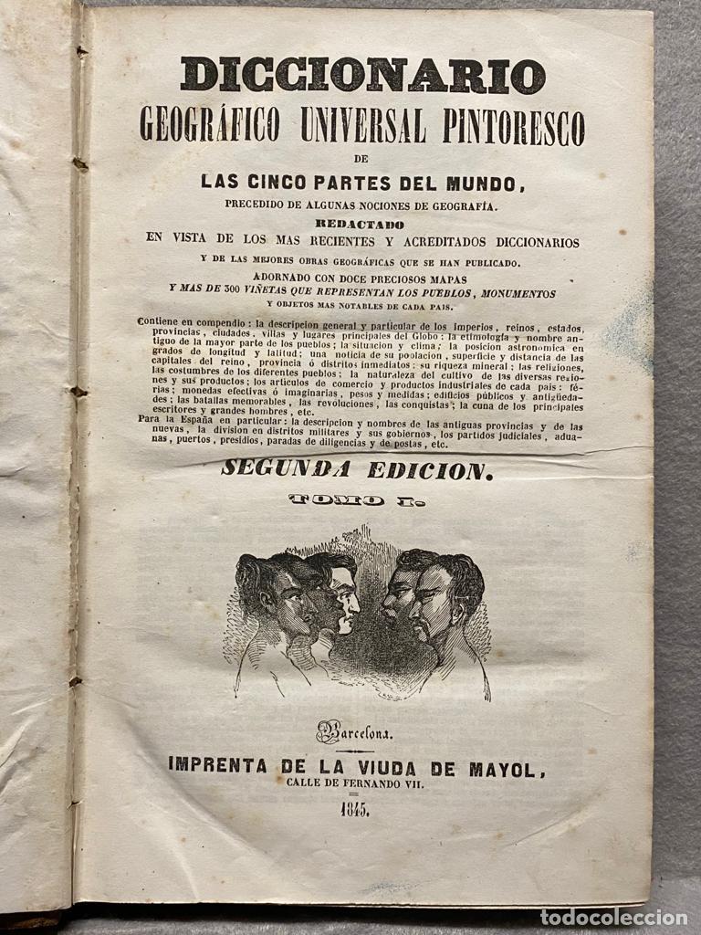 Libri di seconda mano: DICCIONARIO GEOGR&Aacute;FICO UNIVERSAL PINTORESCO DE LAS CINCO PARTES DEL MUNDO. 2 VOL.